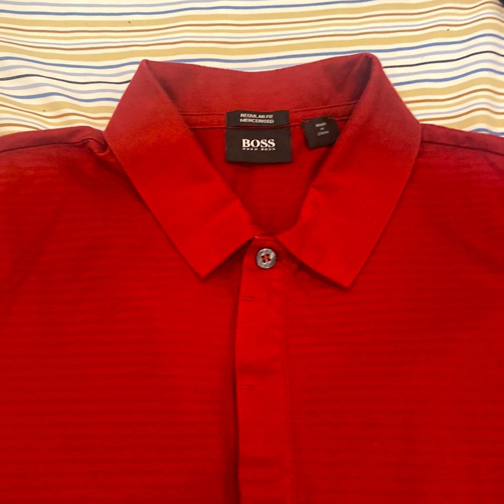 Red Hugo Boss Polo size - S